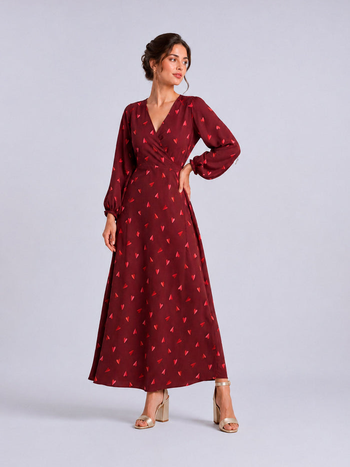 Dresses Mini corazones - Burgundy