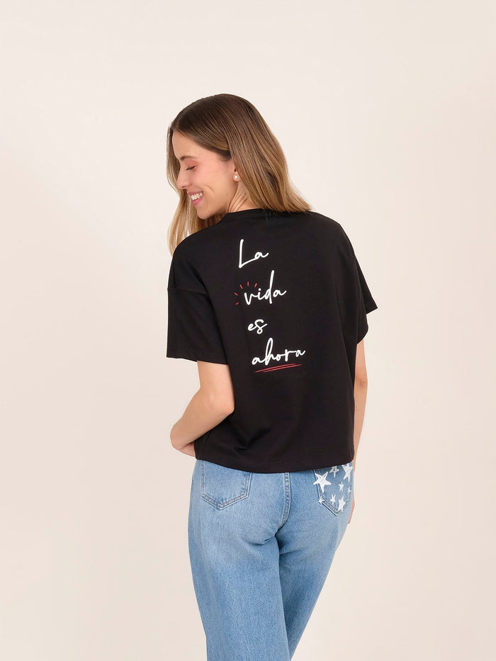 T-shirt La vida es ahora - Black