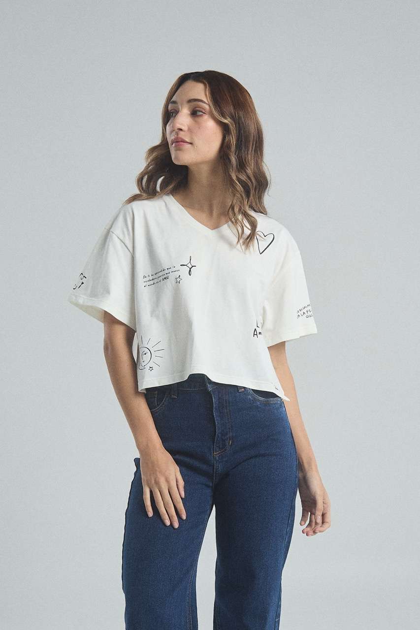 T-shirt Feel like home - Ivory