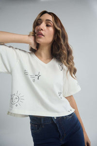 T-shirt Feel like home - Ivory