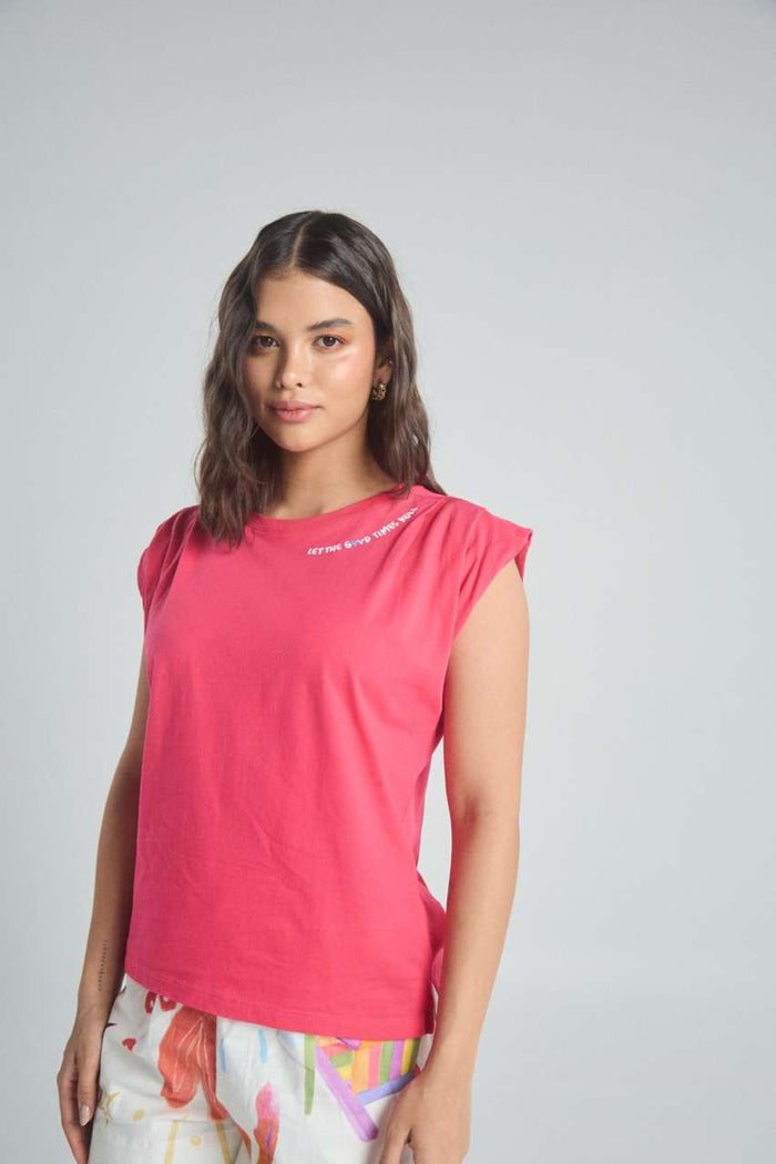 T-shirt Feel good - Fuchsia
