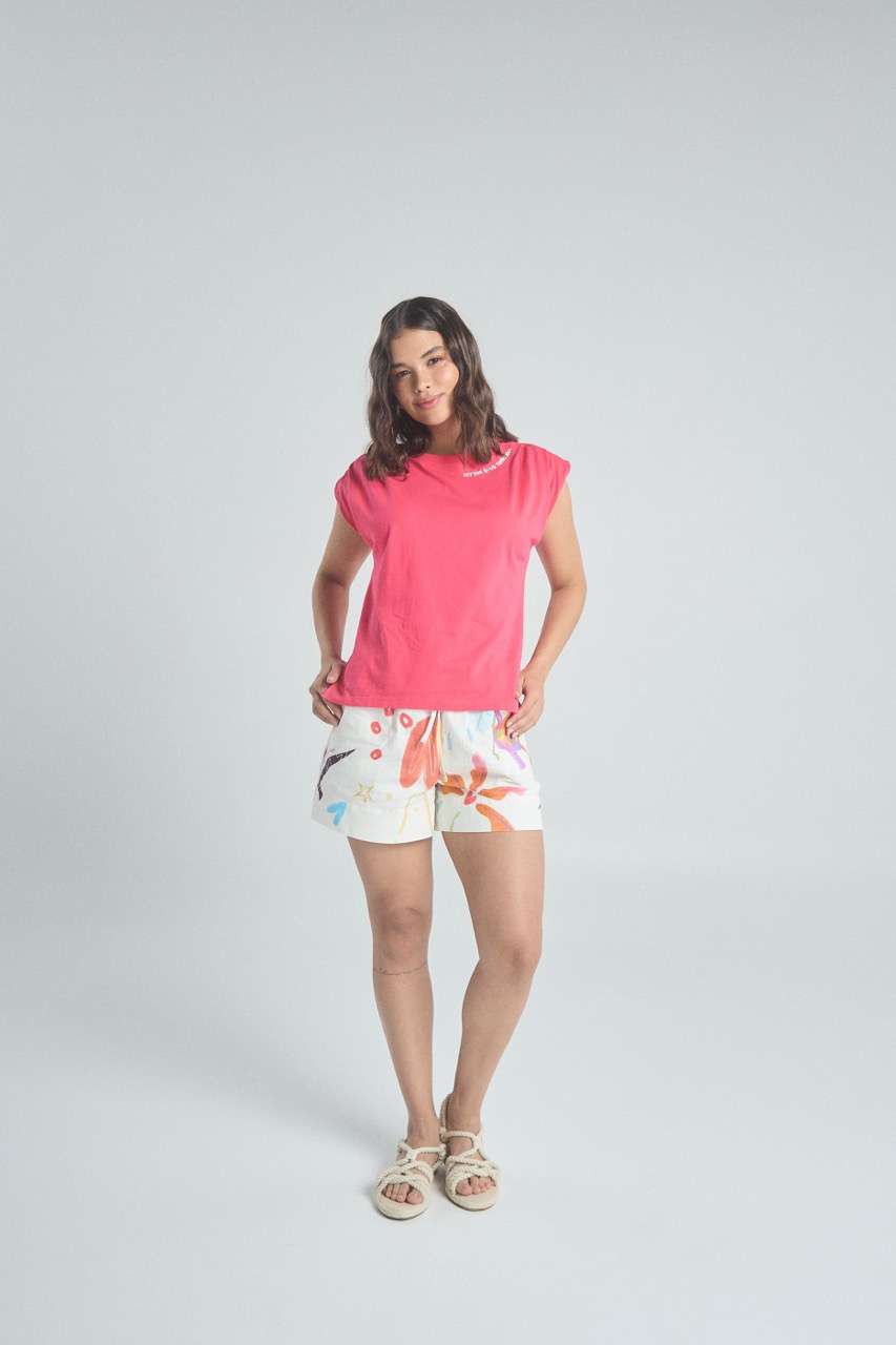 T-shirt Feel good - Fuchsia