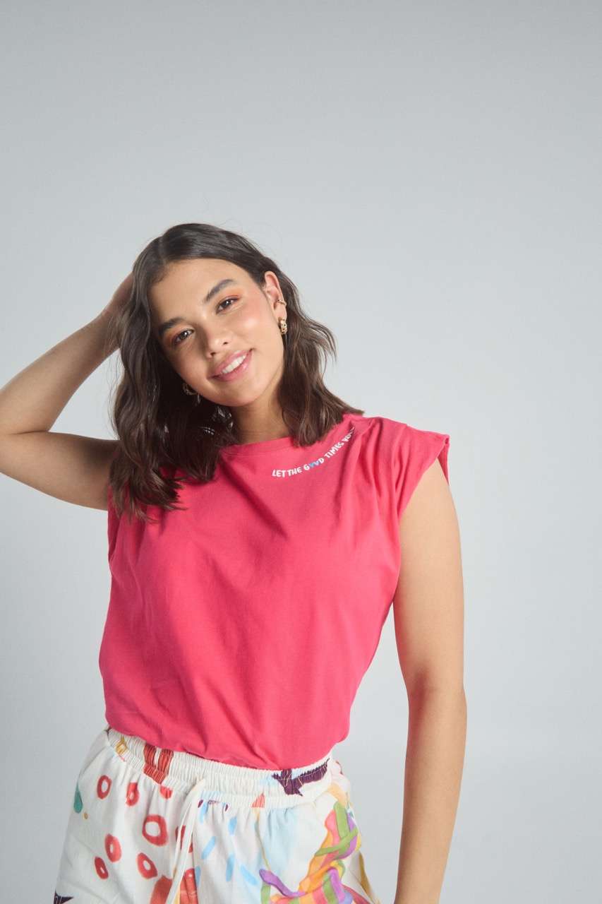 T-shirt Feel good - Fuchsia
