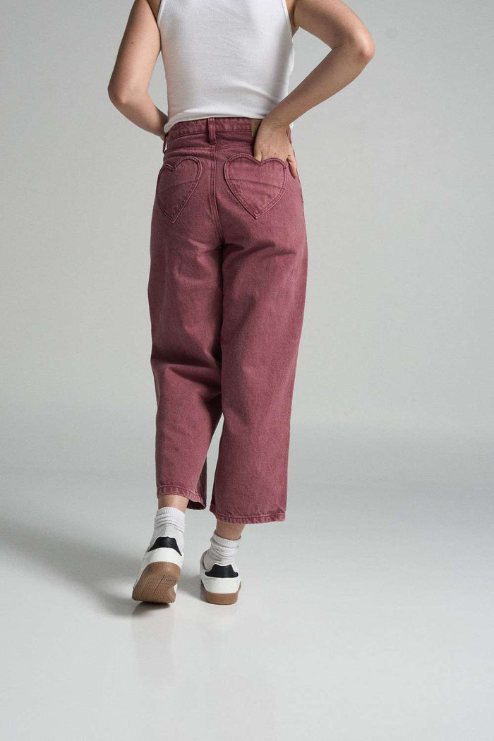 Jeans Bolsillos corazones - Red wine