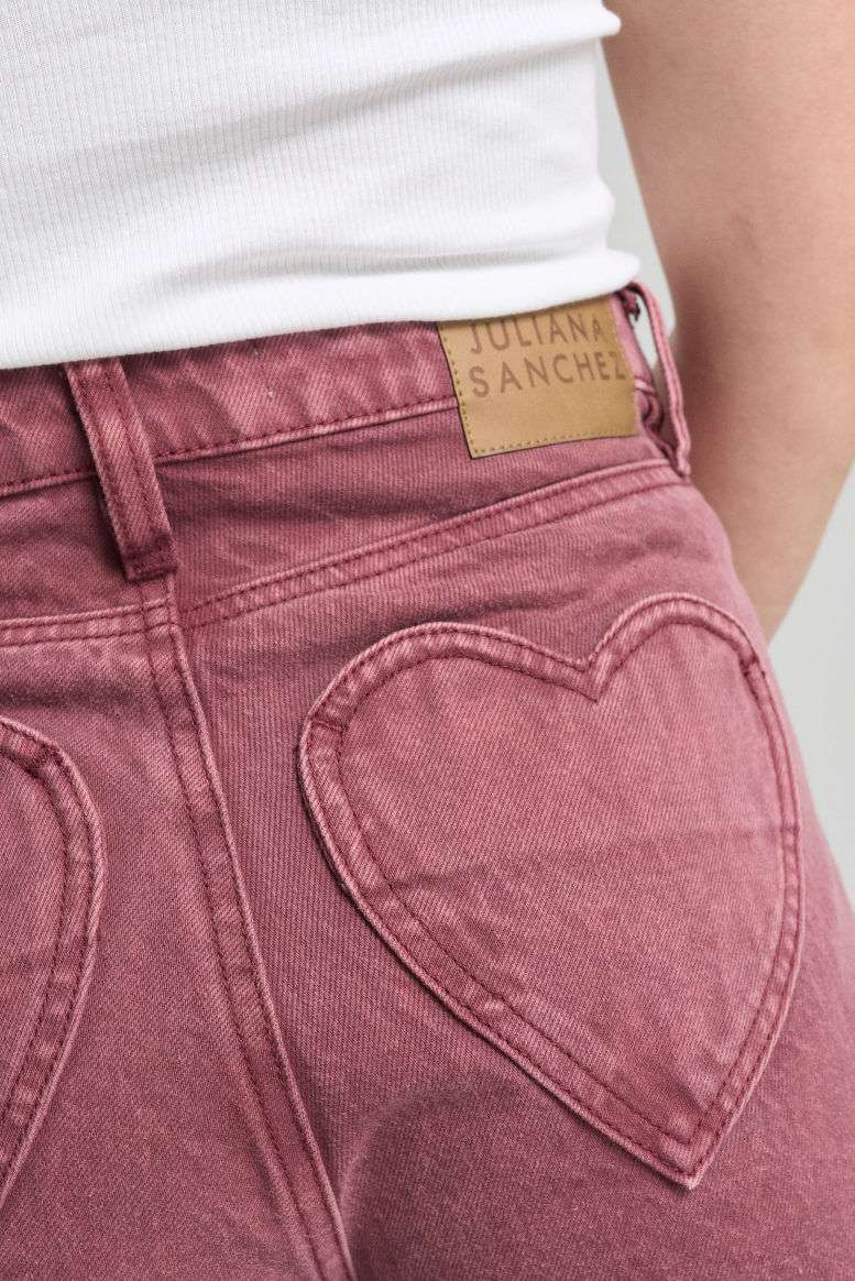 Jeans Bolsillos corazones - Red wine