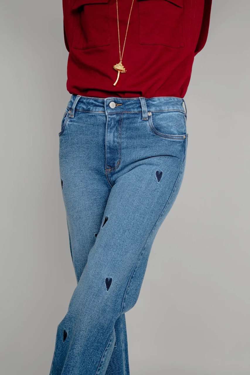 Jeans Corazones - Medium Blue