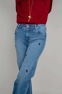 Jeans Corazones - Medium Blue