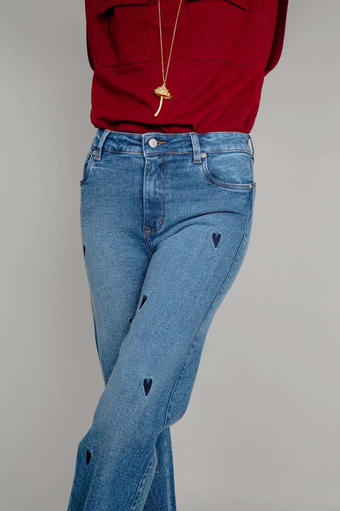 Jeans Corazones - Medium Blue