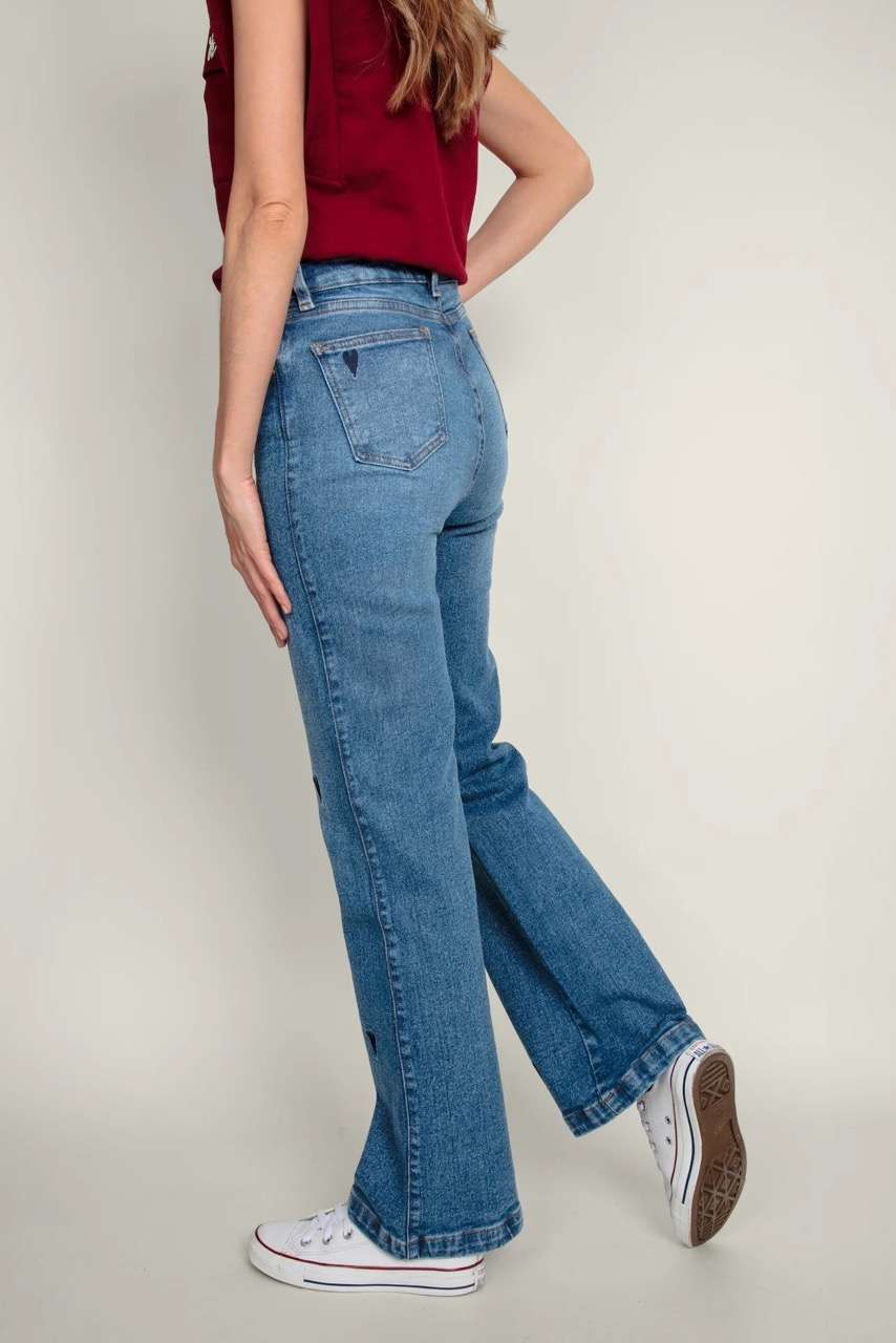 Jeans Corazones - Medium Blue