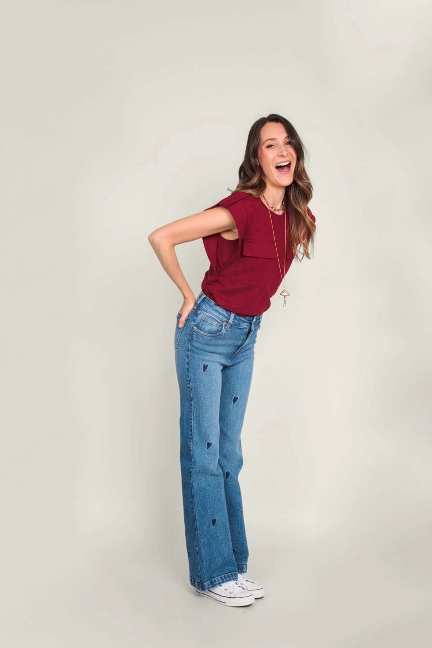 Jeans Corazones - Medium Blue