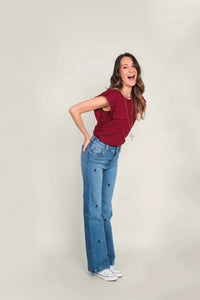 Jeans Corazones - Medium Blue