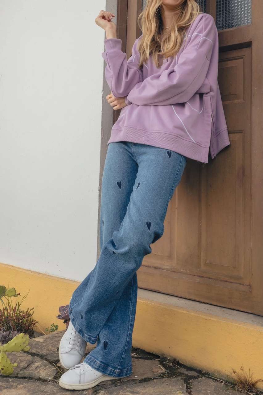 Jeans Corazones - Medium Blue