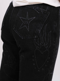 Jeans On fire - Black