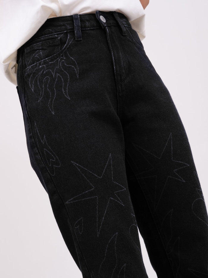 Jeans On fire - Black