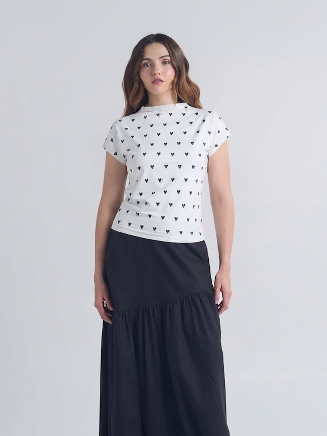 Top Polka hearts - Ivory