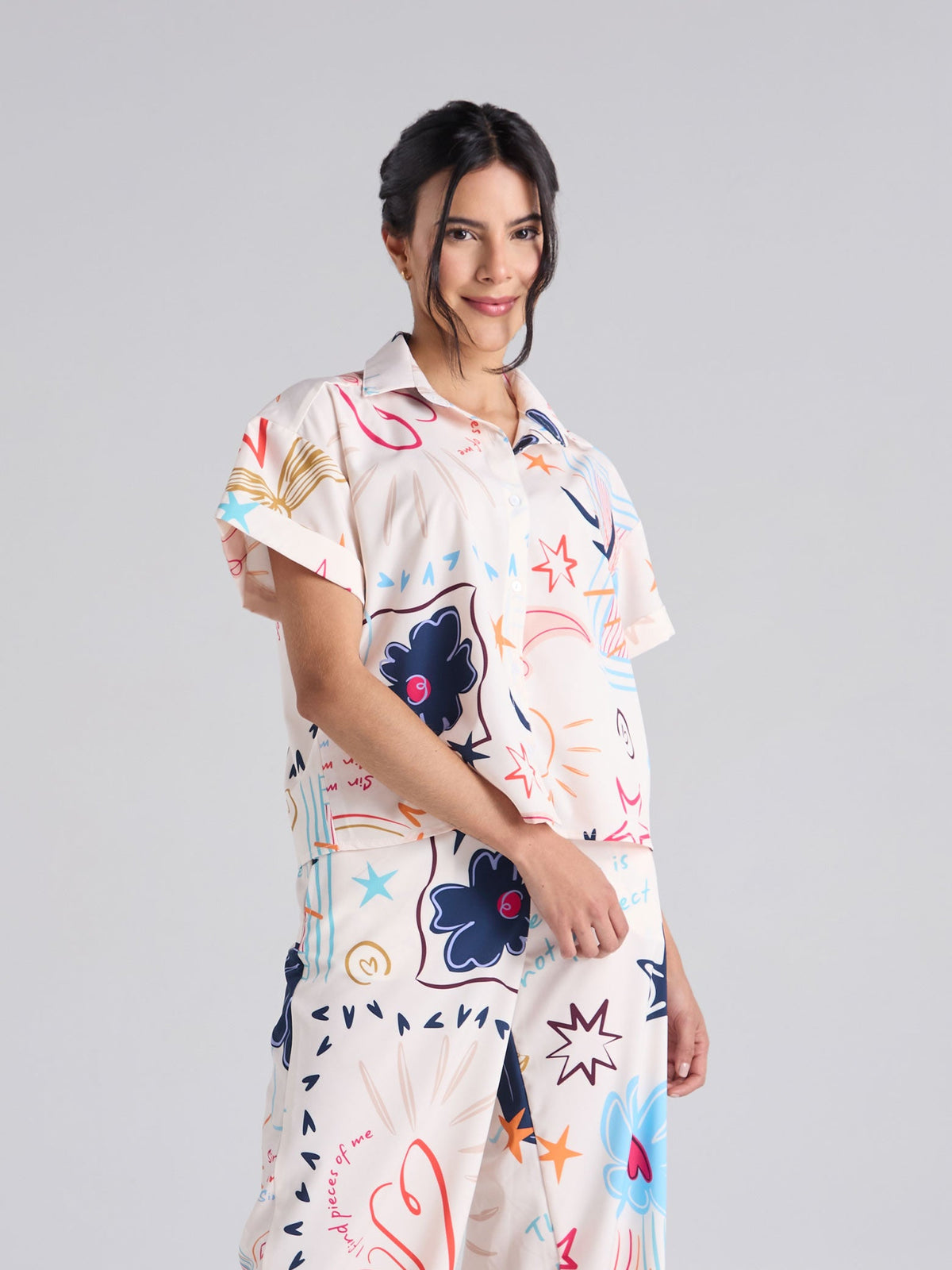 Shirt Happy life - Ivory