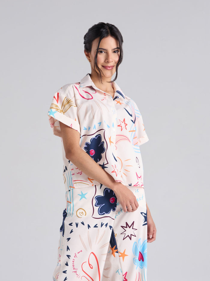 Shirt Happy life - Ivory