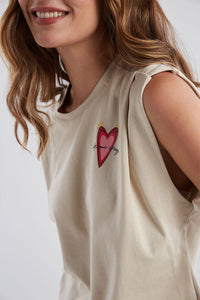 T-shirt Late mi corazón - Sand