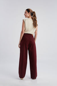 Jeans Bolsillos corazones - Burgundy