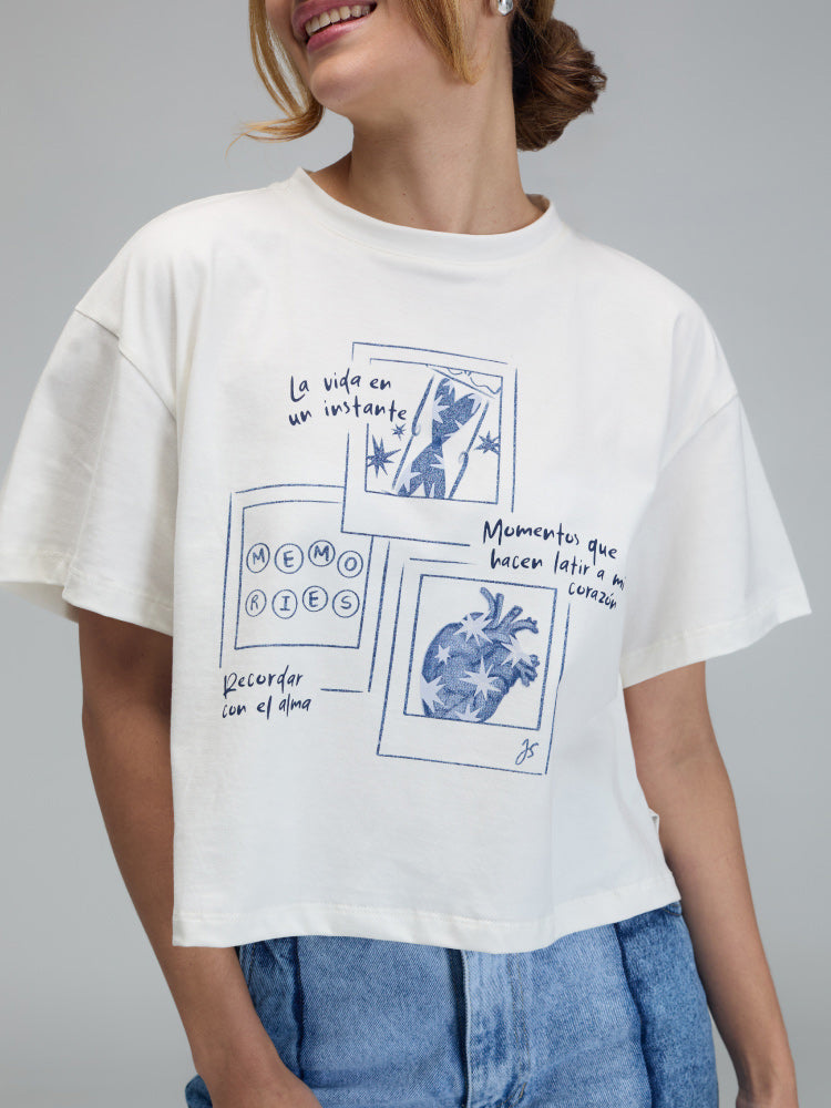 T-shirt Instantes - Ivory