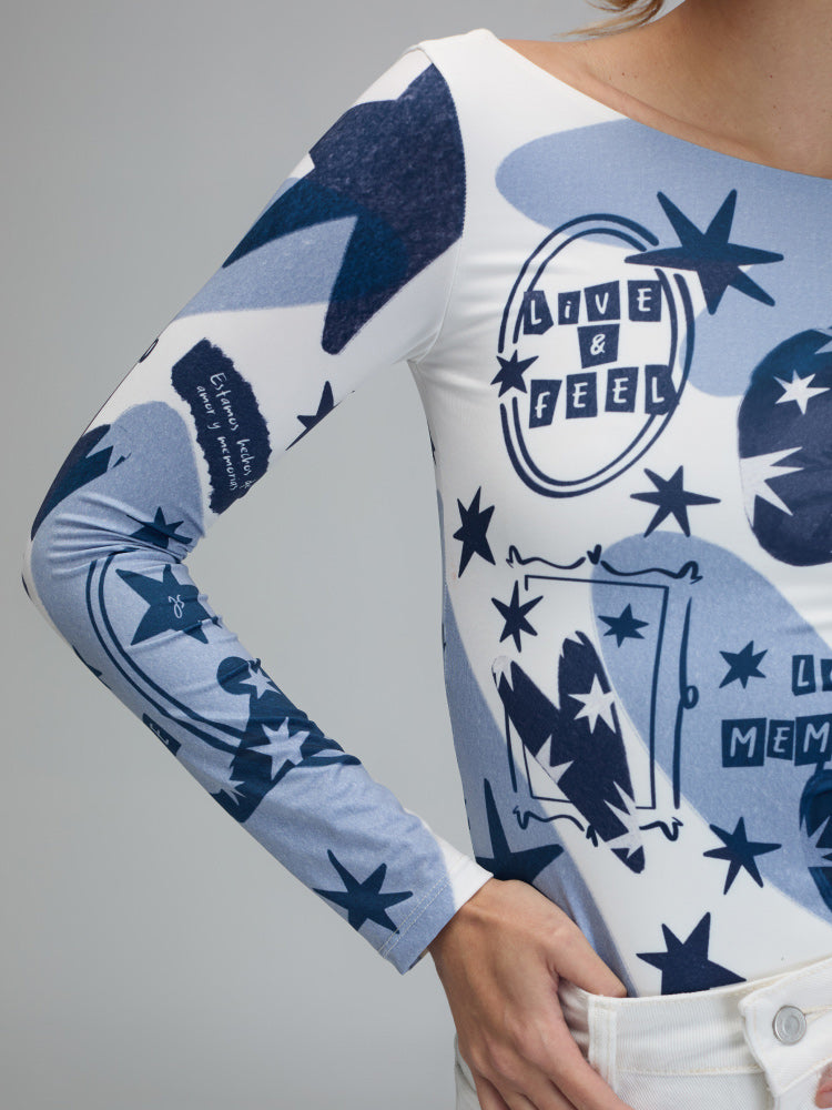 Bodysuit Live & feel - Blue