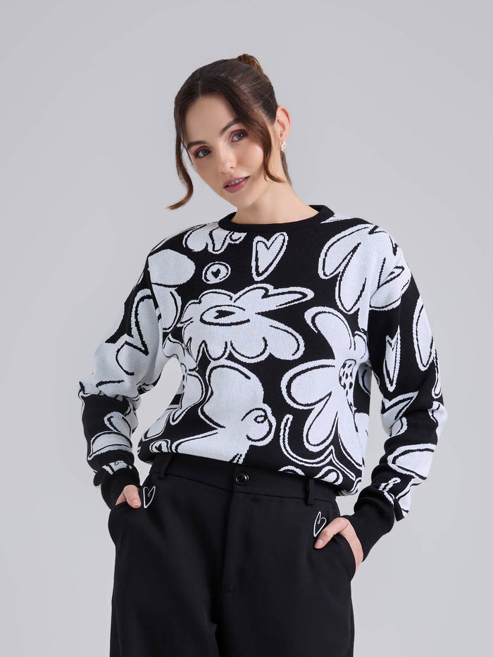 Jumper Tejido garden - Black