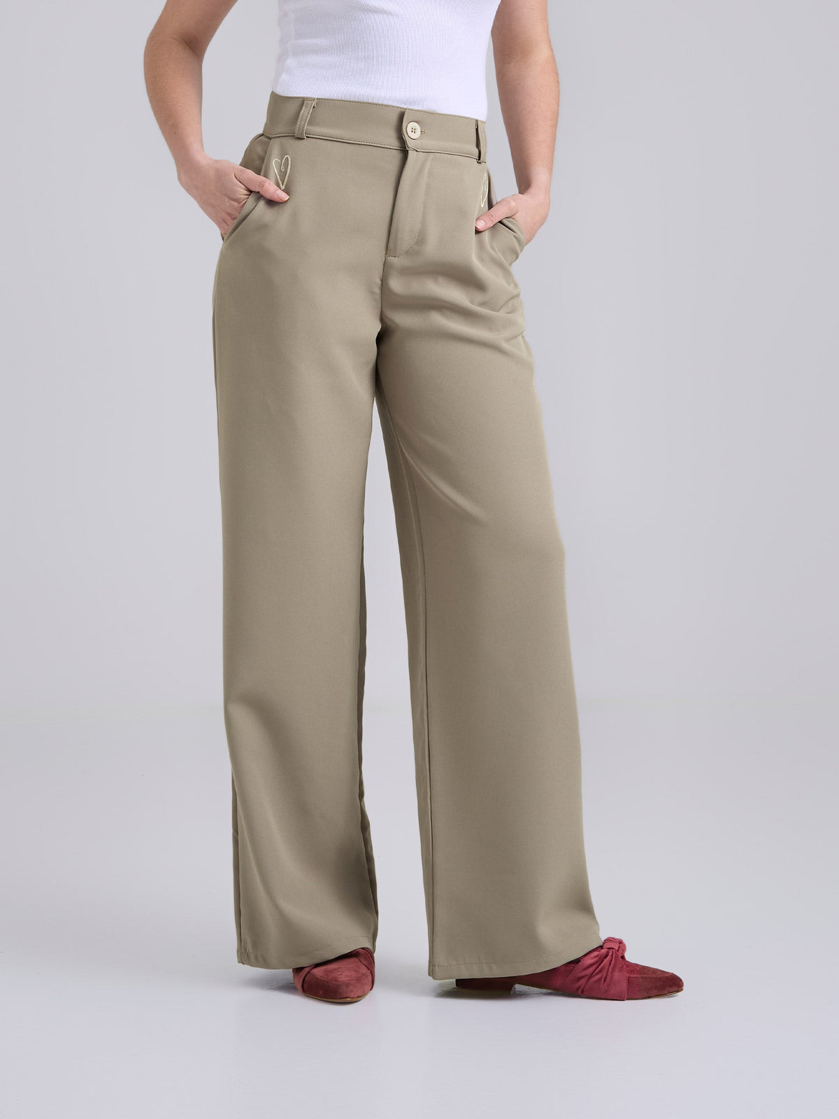 Pants Bordado - Khaki