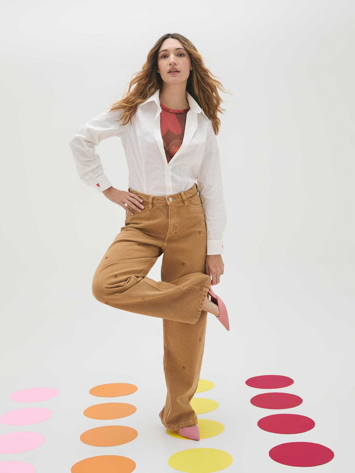 Jeans Mini corazones - Mustard