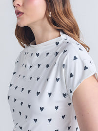 Top Polka hearts - Ivory
