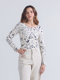 Top Punto de cruz ML - Ivory