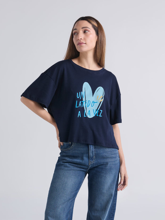 T-shirt Latidos - Blue