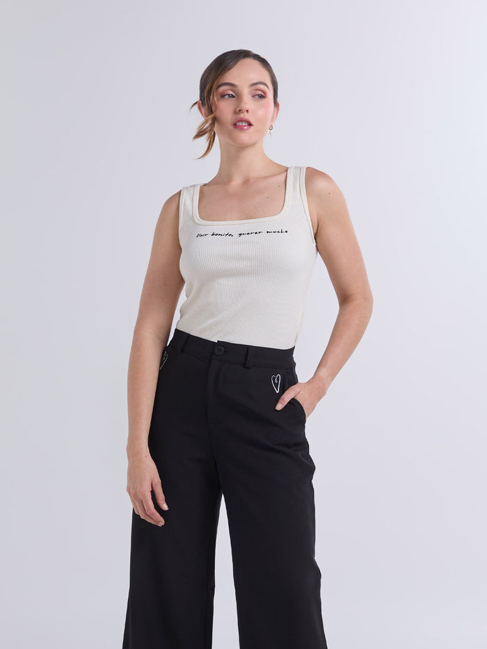 Top Vivir bonito - Ivory
