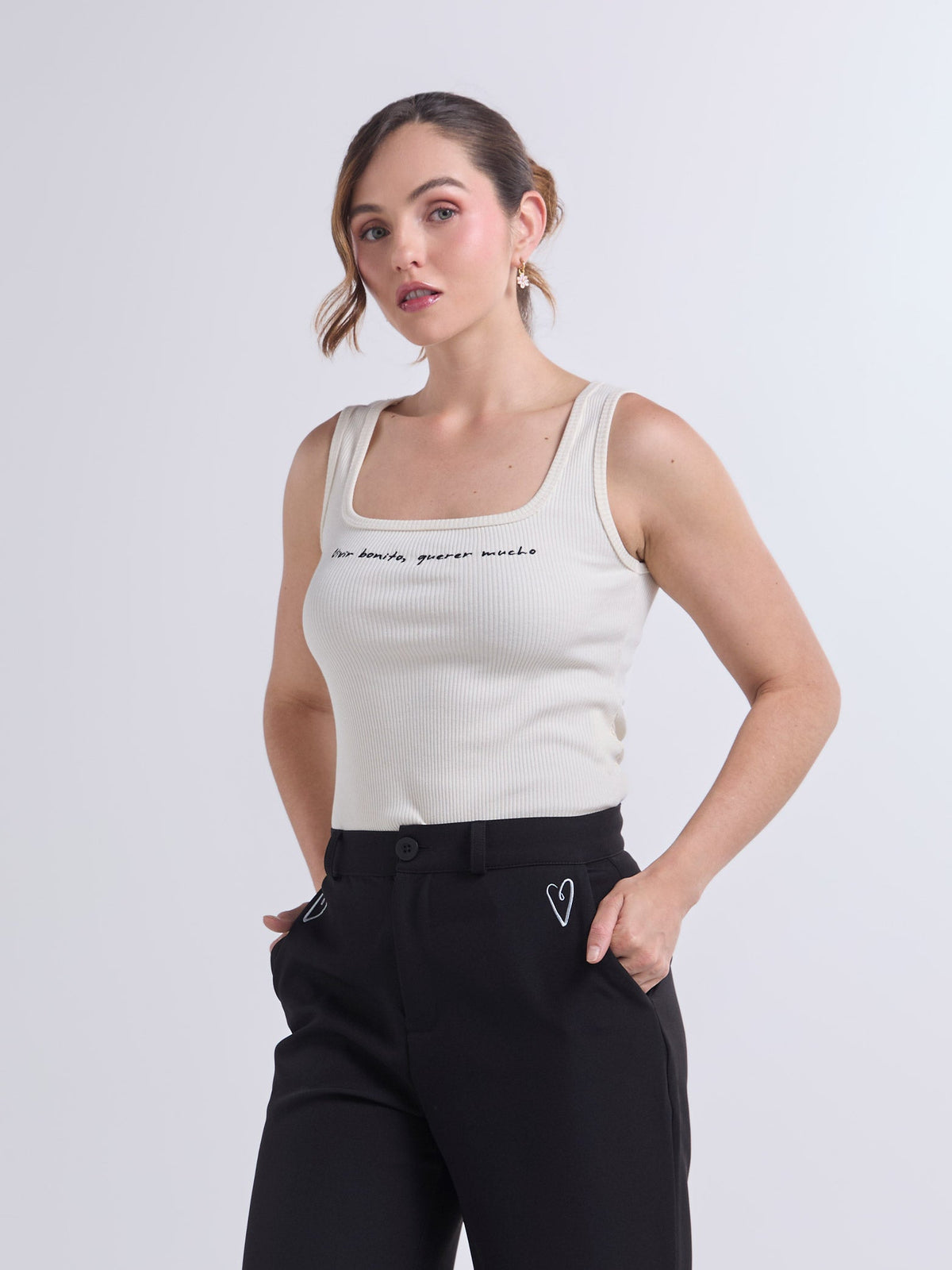 Top Vivir bonito - Ivory