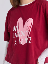 T-shirt Latidos - Wine red