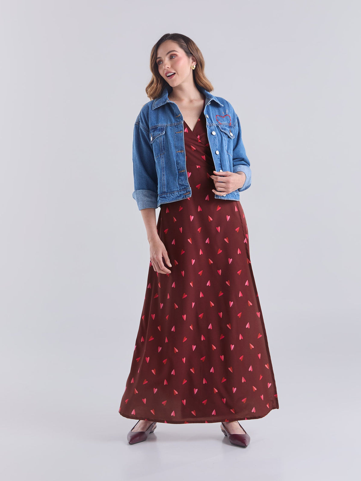 Dresses Mini corazones - Burgundy