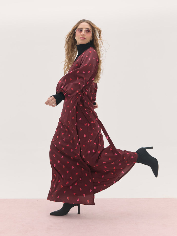 Dresses Mini corazones - Burgundy