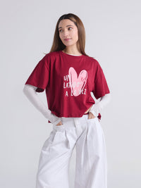 T-shirt Latidos - Wine red