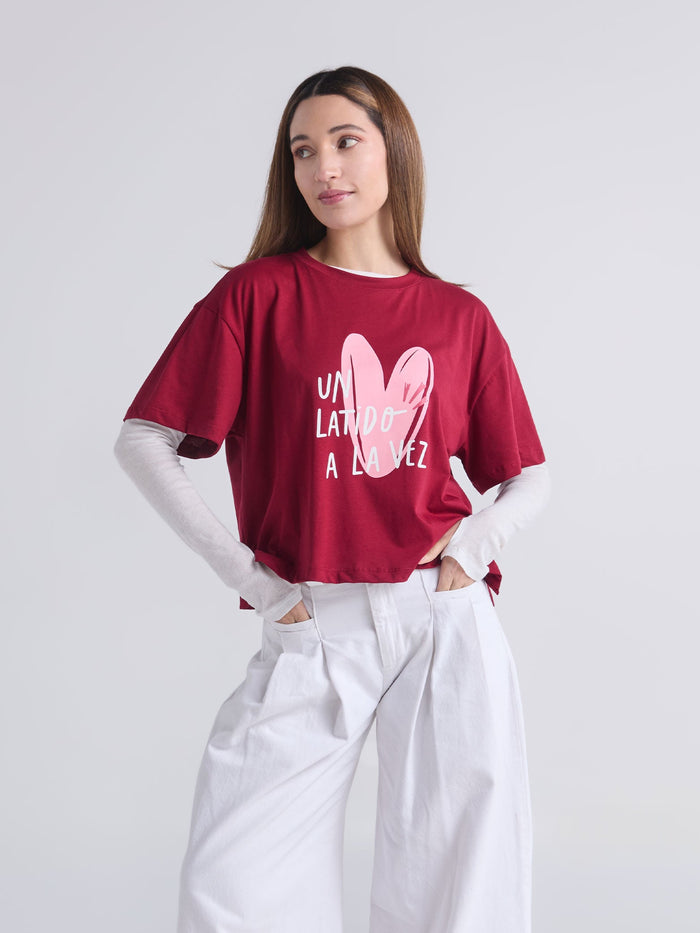 T-shirt Latidos - Wine red