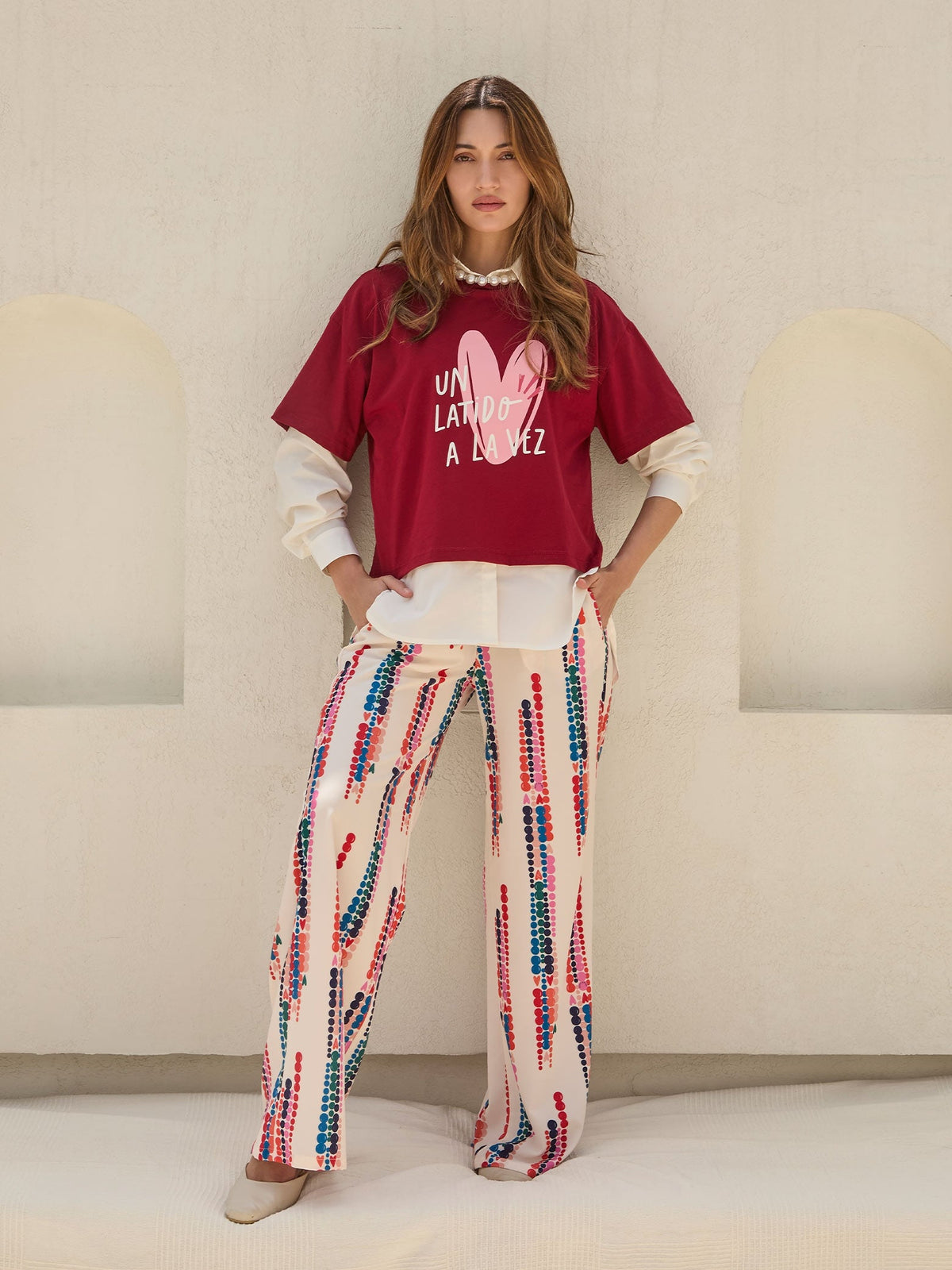 T-shirt Latidos - Wine red