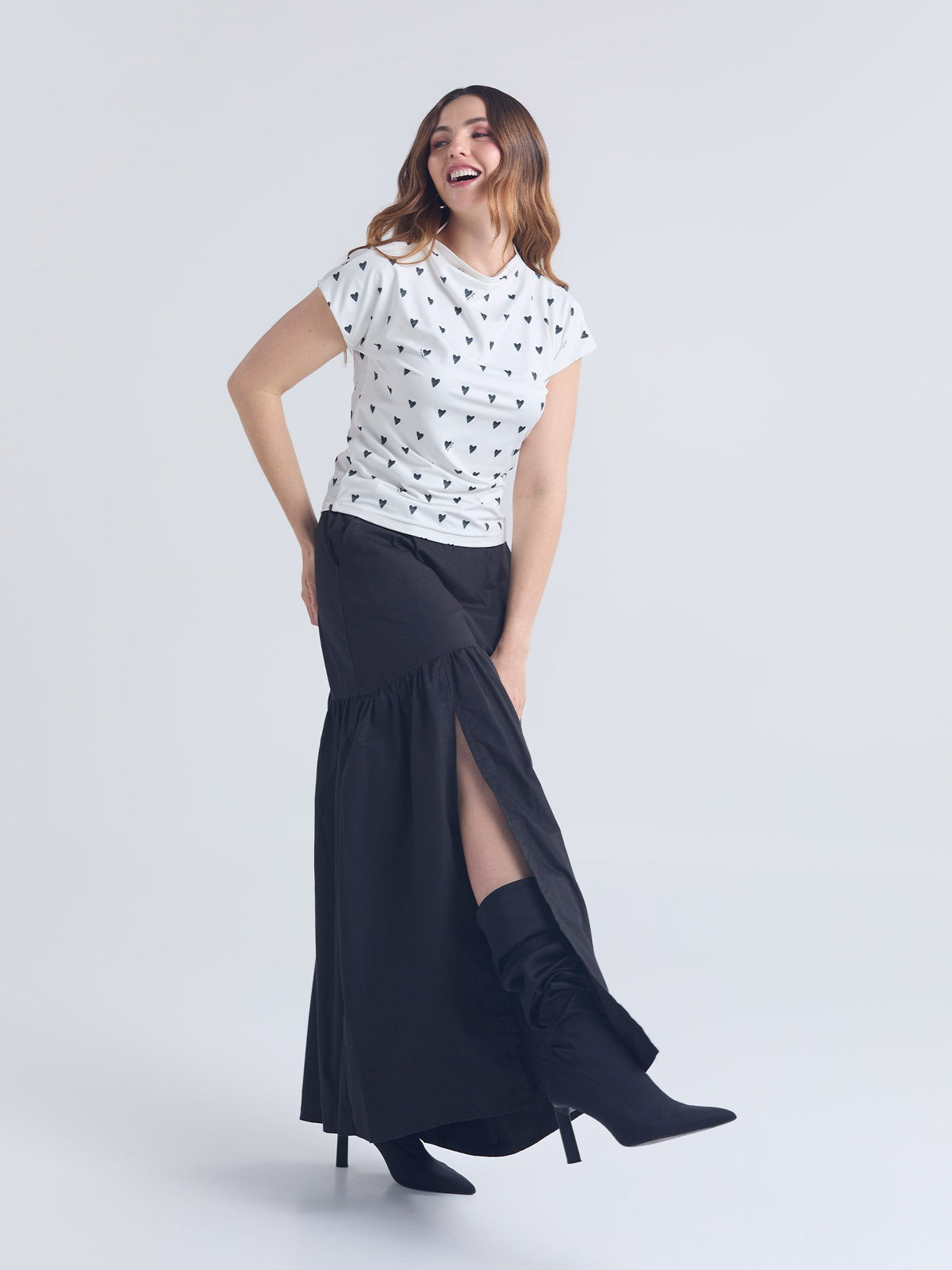 Top Polka hearts - Ivory