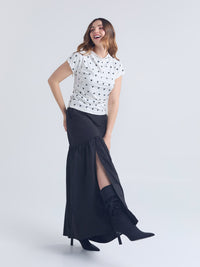 Top Polka hearts - Ivory
