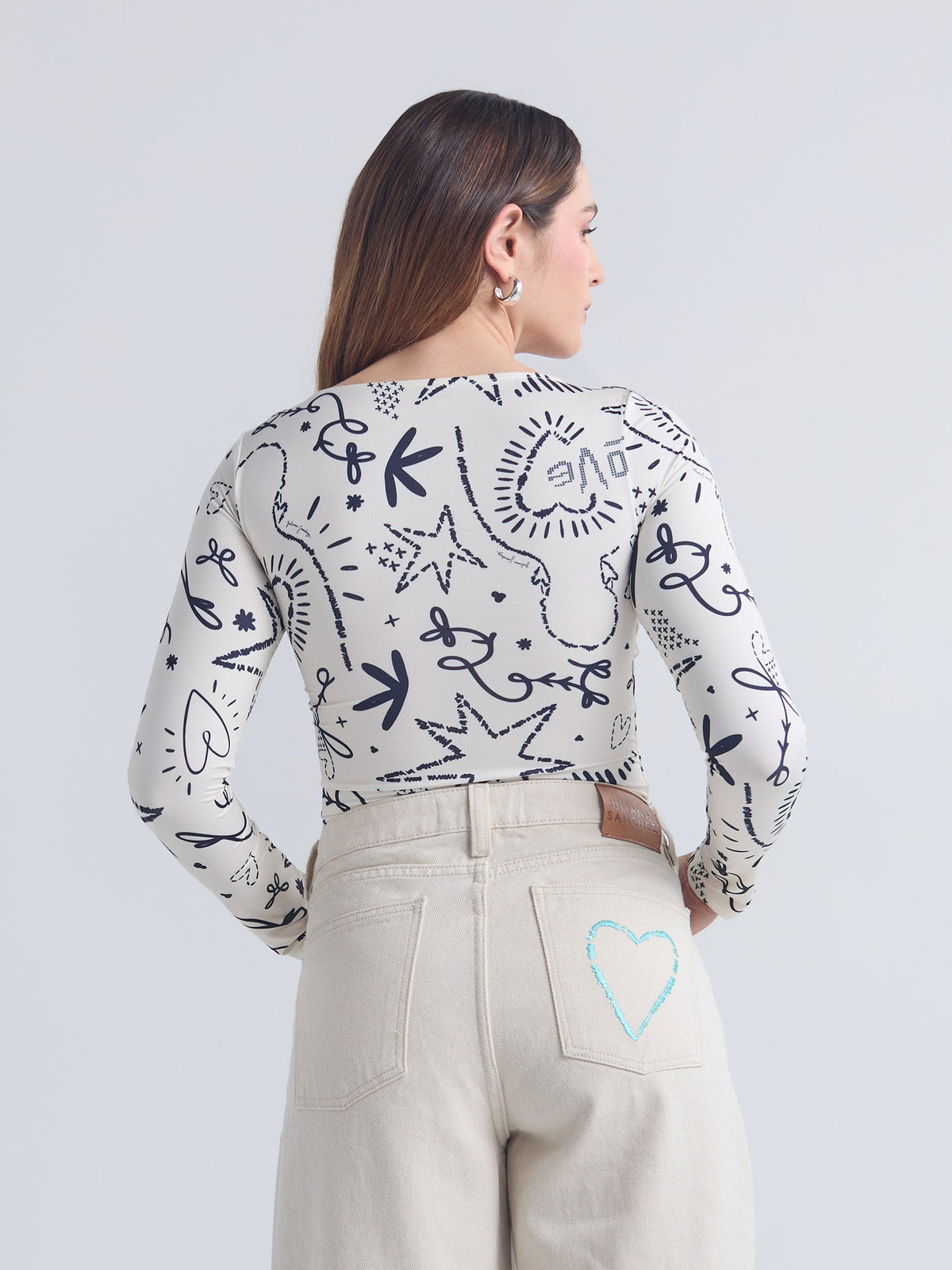 Top Punto de cruz ML - Ivory