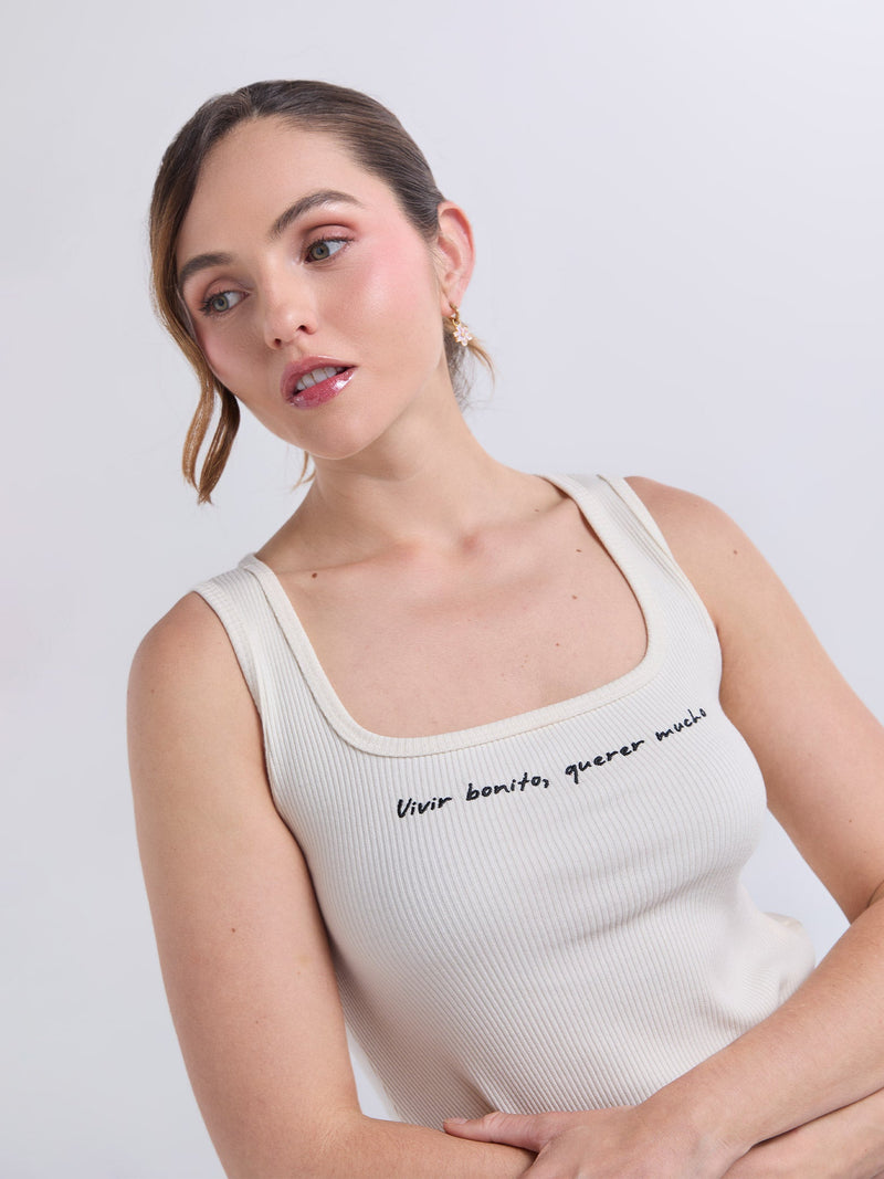 Top Vivir bonito - Ivory